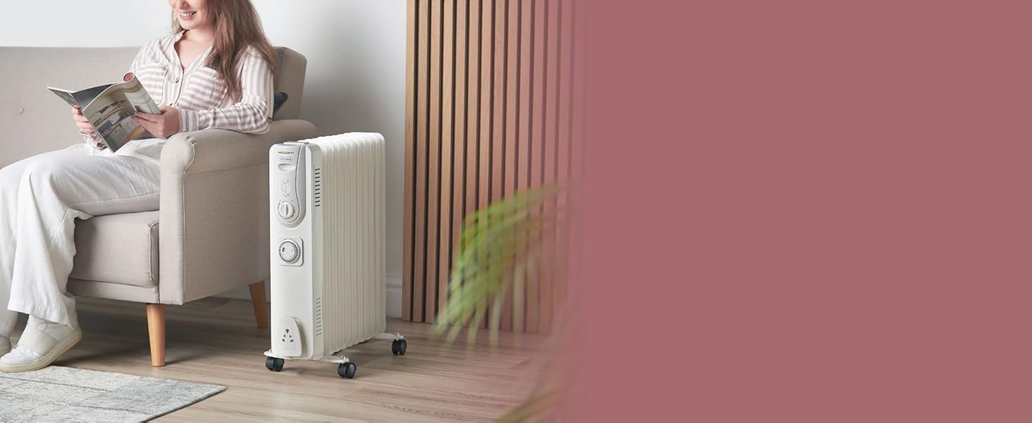VonHaus Radiateur Bain d'Huile à 11 Ailettes à Commande Thermostatique