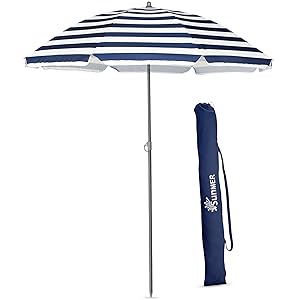parasol rayé petit plage jardin