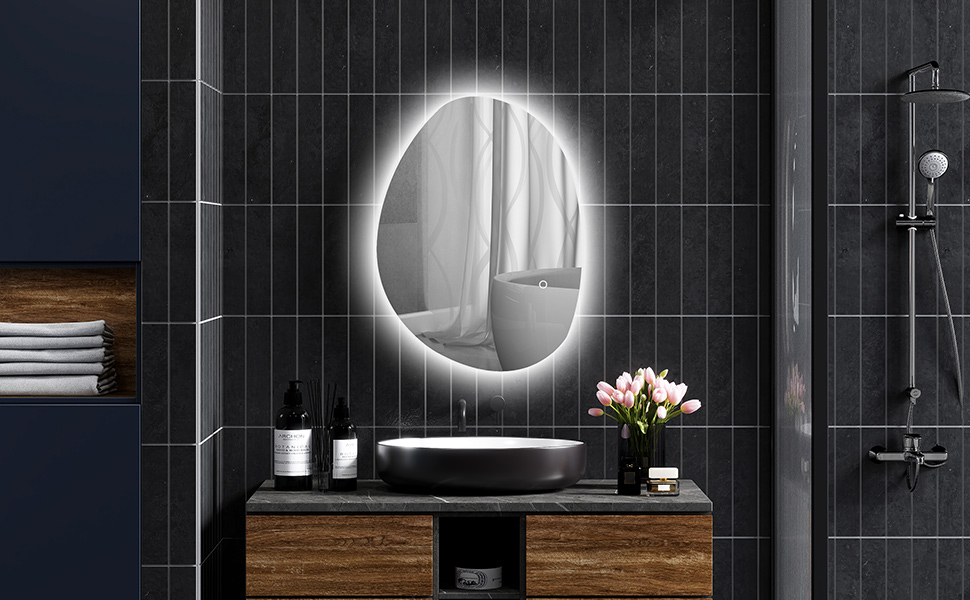 miroirs intégré mirroir murales connecté lumineux eclairage 