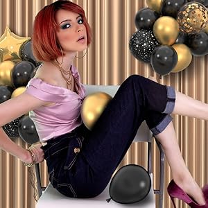 Vaisselle Anniversaire Noir et Or