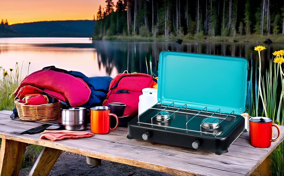 table de cuisson gaz portable moderne noire