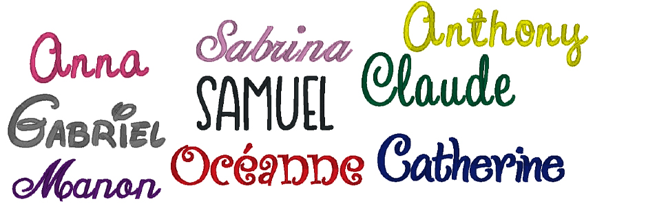 police ecriture broderie