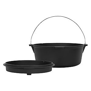 BBQ#BOSS Dutch Oven Set 13,6L marmite en fonte calcinée Marmite de cuisson Gril 