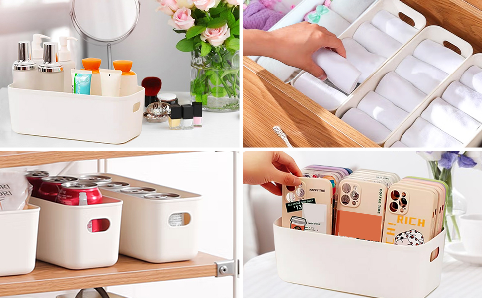 Boîte de rangement en plastique blanc