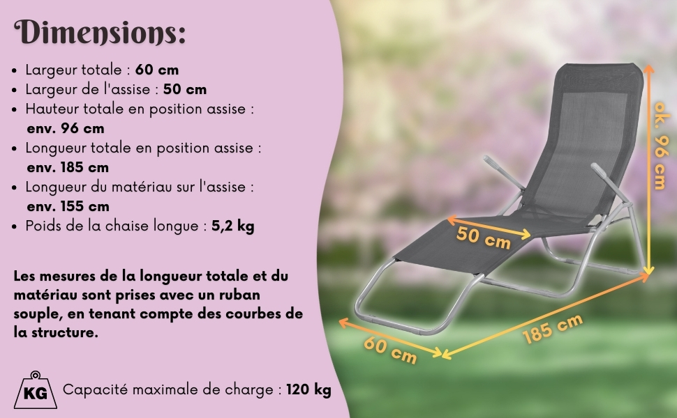 transat zéro gravité jardin extérieur pliant confortable ergonomique détente balcon terrasse