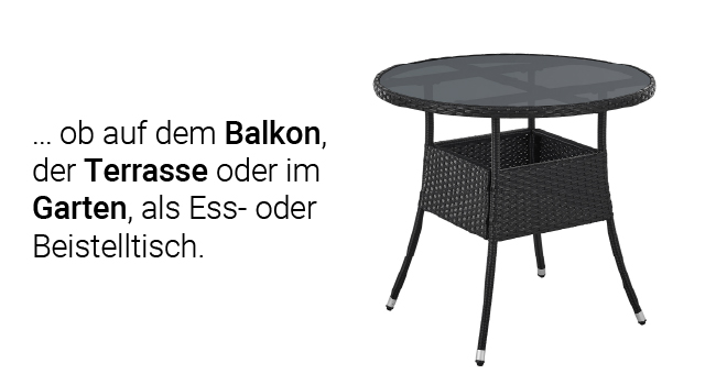 Table ronde pour salle à manger - Petite table d'appoint - En rotin - Diamètre :