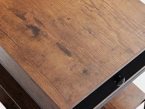 WLIVE Bout de Canapé avec Station de Charge, Table d'appoint avec 2 Ports USB+2 Prises,