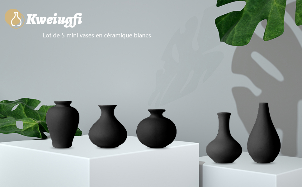 Lot de 5 vases à fleurs en céramique