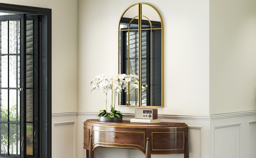 miroir verriere arche style design industriel arcade métal d